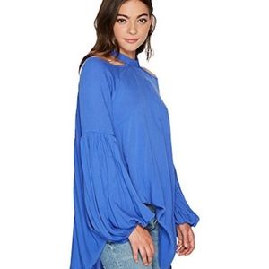 Drift Away Tunic Dress Cold Shoulder Puff Sleeve